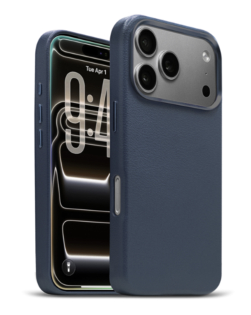 New Leather Case with Wireless Charger - NAVY BLUE for iPhone 17 Pro (Only Ground Shipping)