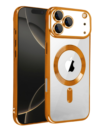 Shiny Wireless Charging Clear Case - ROSE GOLD for iPhone 17 Pro (Only Ground Shipping)