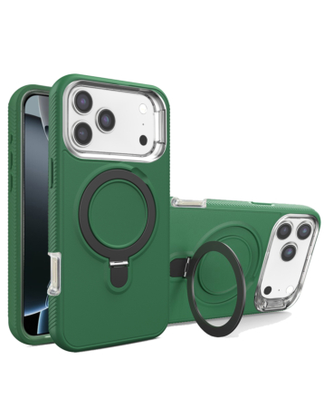 Support Heavy Duty Case with Wireless Charging Kickstand - DARK GREEN for iPhone 17 Pro (Only Ground Shipping)
