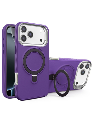 Support Heavy Duty Case with Wireless Charging Kickstand - PURPLE for iPhone 17 Pro (Only Ground Shipping)