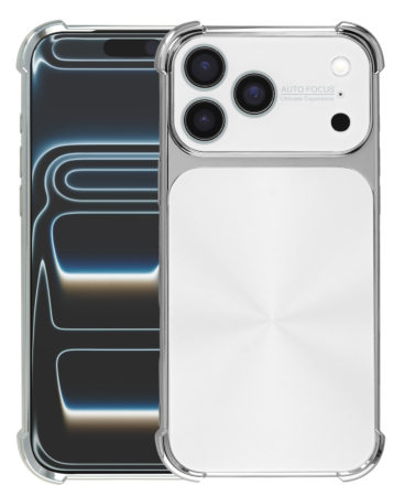 CD-Pattern Electroplated Four Corner Shockproof Case - WHITE for iPhone 17 Pro (Only Ground Shipping)