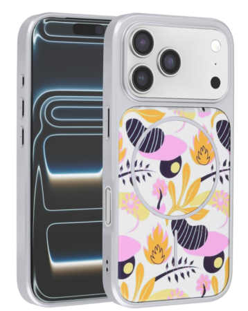 Dual Layer Flower Design Magsafe Cases - WHITE for iPhone 17 Pro (Only Ground Shipping)