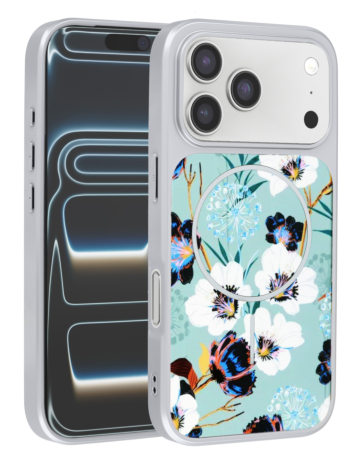 Dual Layer Flower Design Magsafe Cases - GREEN for iPhone 17 Pro (Only Ground Shipping)