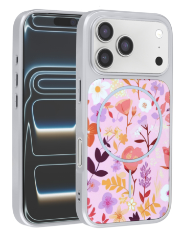 Dual Layer Flower Design Magsafe Cases - PINK for iPhone 17 Pro (Only Ground Shipping)
