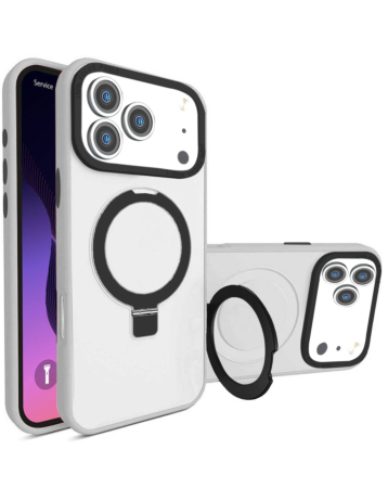 Carbon Wireless Charging Case with Ring Stand - CLEAR for iPhone 17 Pro (Only Ground Shipping)