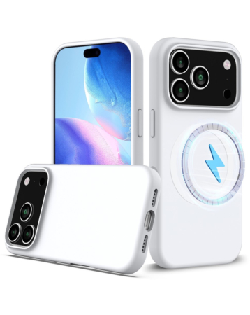 Soft Solid Silicone Case with Wireless Charging - WHITE for iPhone 17 Pro (Only Ground Shipping)