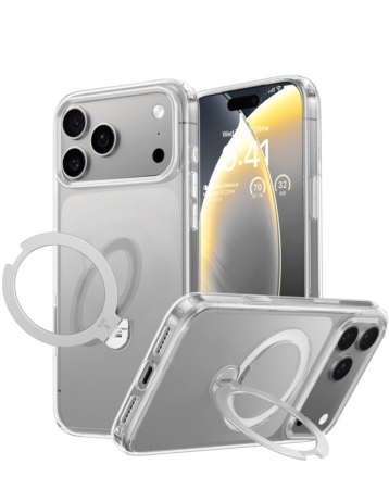 Transparent Magnetic Case with Kickstand (CLEAR) for iPhone 17 Pro Max (Only Ground Shipping)