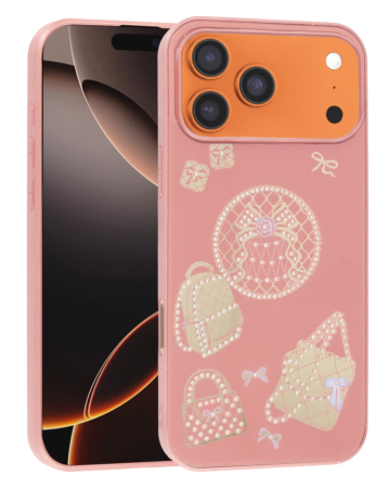 Luxury Diamond Shiny Cases with Bag Design - ROSE GOLD for iPhone 17 Pro Max (Only Ground Shipping)