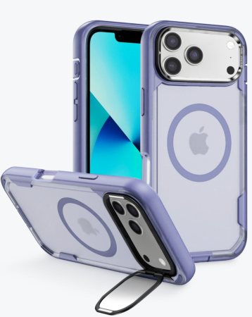 Shockproof Magsafe Case with Camera Stand - LIGHT PURPLE for iPhone 17 Pro Max (Only Ground Shipping)