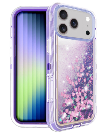 Protective Glitter Liquid Bumper Case - PURPLE for iPhone 17 Pro Max (Only Ground Shipping)