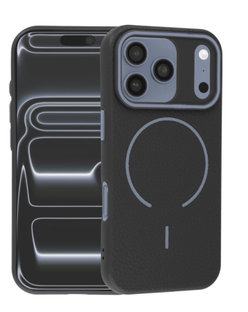 Magnetic Leather Soft Cases - BLACK for iPhone 17 Pro Max (Only Ground Shipping)