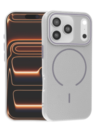 Magnetic Leather Soft Cases (TIT GRAY) for iPhone 17 Pro Max (Only Ground Shipping)
