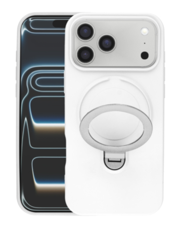 Pastel Shield Carbon Fiber Magnetic Kickstand Case (WHITE) for iPhone 17 Pro Max (Only Ground Shipping)