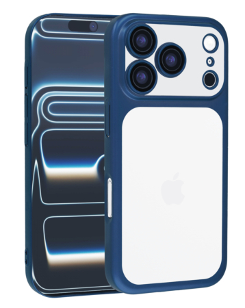 Frosted Transparent Matte Case with Lens Protection - BLUE for iPhone 17 Pro Max (Only Ground Shipping)