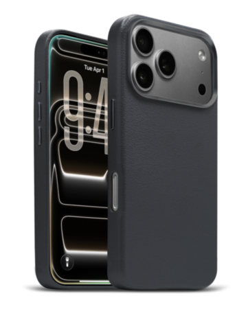 New Leather Case with Wireless Charger - BLACK for iPhone 17 Pro Max (Only Ground Shipping)
