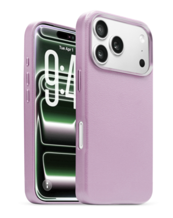 New Leather Case with Wireless Charger - LIGHT PURPLE for iPhone 17 Pro Max (Only Ground Shipping)