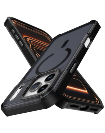 Dual Layer Electroplated Border Wireless Charging Case (BLACK) for iPhone 17 Pro Max (Only Ground Shipping)