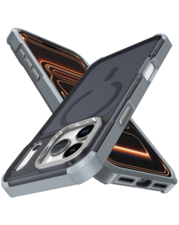 Dual Layer Electroplated Border Wireless Charging Case (GRAY) for iPhone 17 Pro Max (Only Ground Shipping)