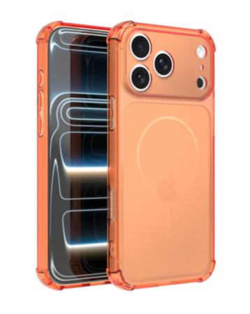 Magnetic Transparent TPU Case (ORANGE) for iPhone 17 Pro Max (Only Ground Shipping)