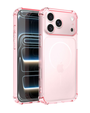 Magnetic Transparent TPU Case (PINK) for iPhone 17 Pro Max (Only Ground Shipping)
