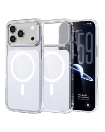 Transparent Magnetic Shockproof Case  - WHITE for iPhone 17 Pro Max (Only Ground Shipping)
