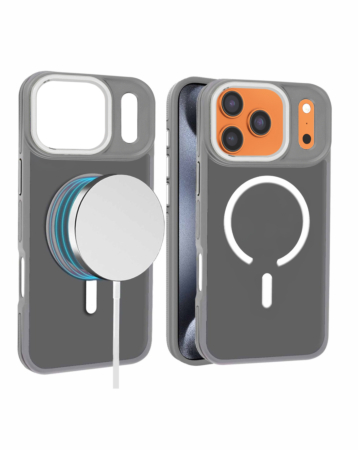 Slim Non-Slip Translucent Matte Wireless Charging Case - GRAY for iPhone 17 Pro Max (Only Ground Shipping)