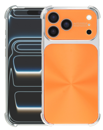 CD-Pattern Electroplated Four Corner Shockproof Case - ORANGE for iPhone 17 Pro Max (Only Ground Shipping)