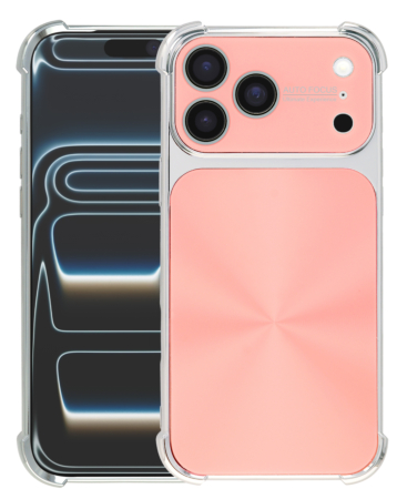 CD-Pattern Electroplated Four Corner Shockproof Case - PINK for iPhone 17 Pro Max (Only Ground Shipping)