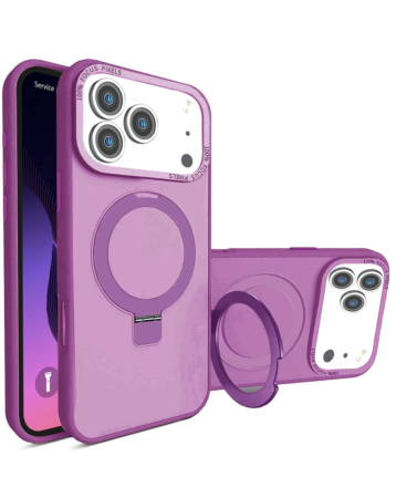 Carbon Wireless Charging Case with Ring Stand - PURPLE for iPhone 17 Pro Max (Only Ground Shipping)