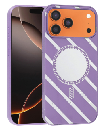 Magnetic Mirror Phone Case with Wireless Charging - PURPLE for iPhone 17 Pro Max (Only Ground Shipping)