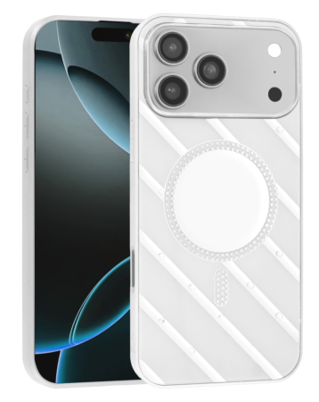 Magnetic Mirror Phone Case with Wireless Charging - WHITE for iPhone 17 Pro Max (Only Ground Shipping)