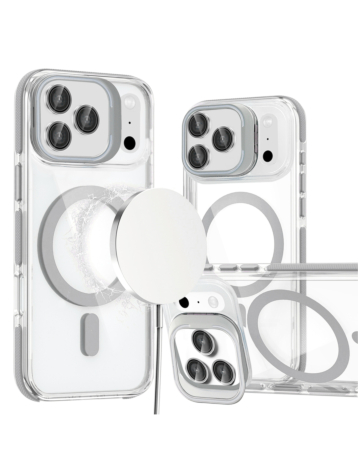 Thin Magnetic Clear Case with Camera Stand Kickstand - CLEAR for iPhone 17 Pro Max (Only Ground Shipping)