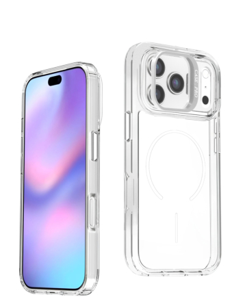 Magnetic Clear Case with Camera Kickstand - WHITE for iPhone 17 Pro Max (Only Ground Shipping)