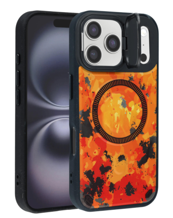 Camo Design Thin Magnetic Case with Camera Stand Kickstand - Style 3 for iPhone 17 Pro Max (Only Ground Shipping)