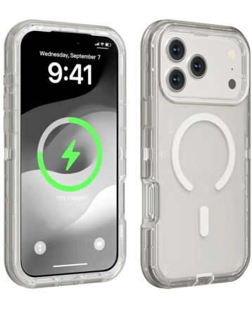 Wireless Charging Transparent Shockproof Case - CLEAR for iPhone 17 Pro Max (Only Ground Shipping)