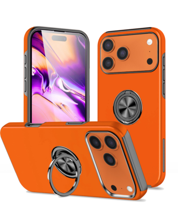 Dual Layer Case with Magnetic Ring - ORANGE for iPhone 17 Pro (Only Ground Shipping)