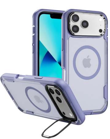 Shockproof Magsafe Case with Camera Stand - LIGHT PURPLE for iPhone 17 Pro (Only Ground Shipping)