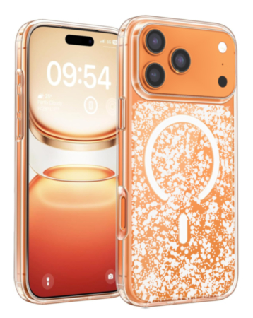 Glitter Transparent Magnetic Cases  - WHITE for iPhone 17 Pro Max (Only Ground Shipping)