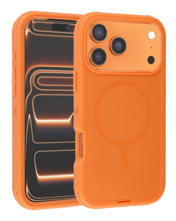 Wireless Charging Heavy Duty Case - ORANGE for iPhone 17 Pro (Only Ground Shipping)