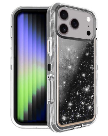 Protective Glitter Liquid Bumper Case - BLUE for iPhone 17 Pro Max (Only Ground Shipping)