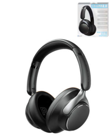 ENIGMA Noise Isolating Wireless Headphones with Built-in Microphone -BLACK (Only Ground Shipping)