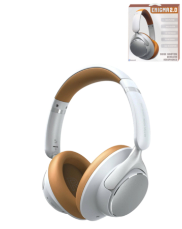 ENIGMA Noise Isolating Wireless Headphones with Built-in Microphone -TAN (Only Ground Shipping)