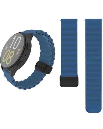 Silicone Marine Sport Strap Band with Magnetic Closure for Galaxy Watch (20mm) (NAVY BLUE) (Only Ground Shipping)