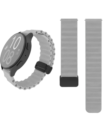 Silicone Marine Sport Strap Band for Galaxy Watch (22mm) (GRAY) (Only Ground Shipping)