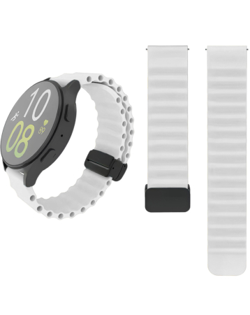 Silicone Marine Sport Strap Band for Galaxy Watch (22mm) (WHITE) (Only Ground Shipping)