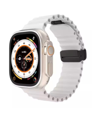 Ocean-Style Magnetic Silicone Band (WHITE) for iWatch (38/40/41mm) (Only Ground Shipping)