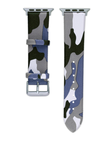 Camo Design Silicone Soft Band - BLUE iWatch (38/40/41mm) (Only Ground Shipping)