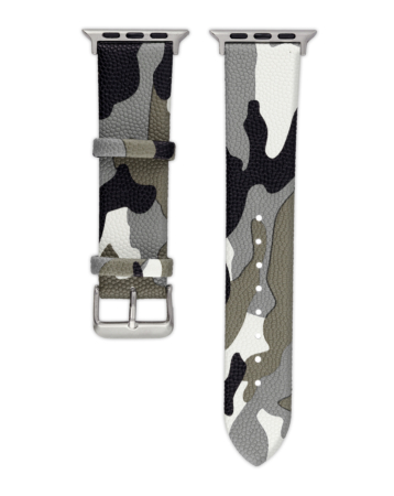 Camo Design Silicone Soft Band - GRAY iWatch (38/40/41mm) (Only Ground Shipping)