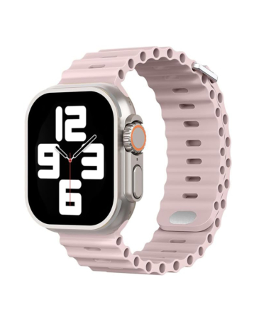 iWatch (38/40/41mm) Ocean Band Silicone Sport Strap Band - OXFORD POWDER & ROSE GREY (Only Ground Shipping)