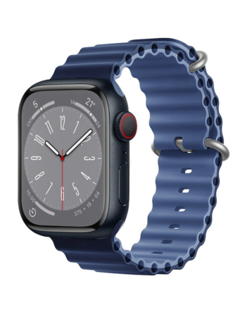 iWatch (38/40/41mm) Ocean Band Silicone Sport Strap Band - NAVY BLUE & LIGHT NAVY BLUE (Only Ground Shipping)
